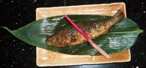 aiyu-sansho Aiyu Fish, long cooked, stuffed with Sansho